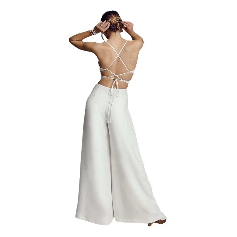 2025 New Sleeveless Camisole V-neck Tight Fitting Hip Hugging Backless Jumpsuit