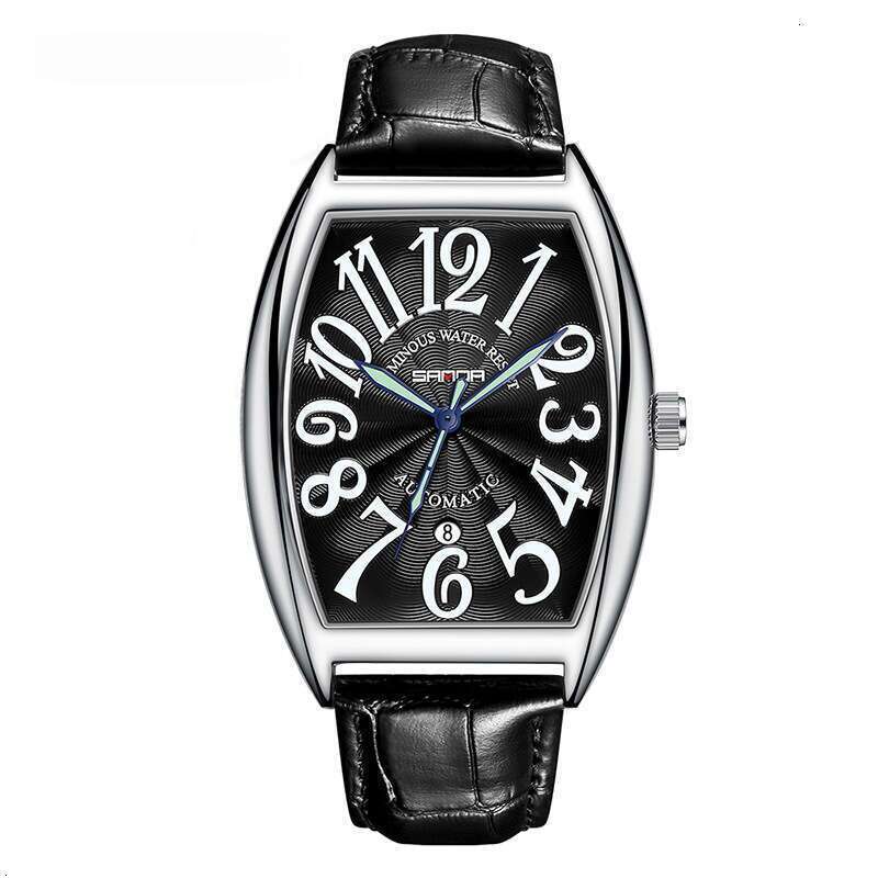 DHwatches Sanda New Mechanical Calendar Digital Fashion Versatile 7021 Leather Strap Fluorescent Men's Watch