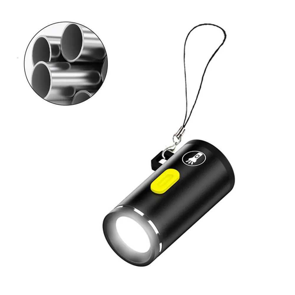 1-5PCS LED Handheld Mini Flashlight Type C Powered Small Pocket Flashlight Outdoor Emergency Light for Outdoor Hiking CampingW251106