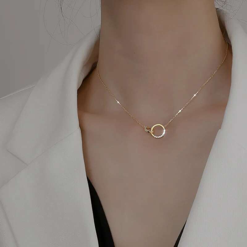 New S Sterg Sier Geometric Shiny Rectangle Pendant Zircon Zirconia Necklace for Girls Fine Jewelry Wholesale