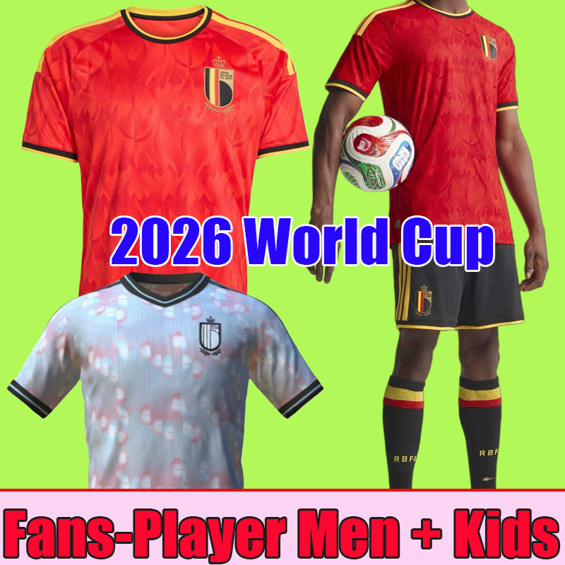 2026 Belgium World Cup Soccer Jerseys DE BRUYNE TIELEMANS DE CUYPER Football Shirts DOKU TROSSARD National Football Team OPENDA football kits FOFANA RASKIN Men Kits