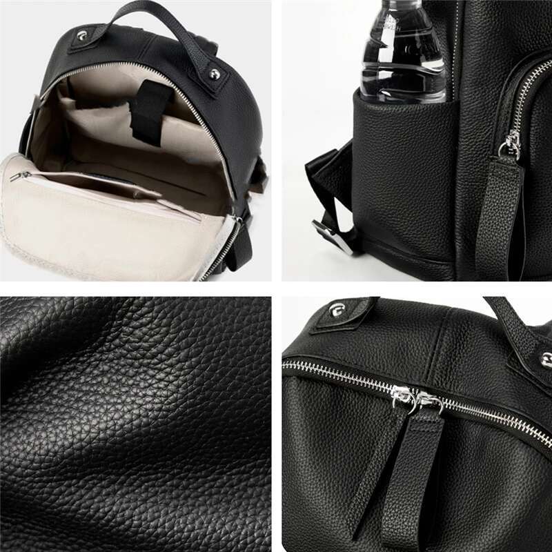 Toptrends 100% Cow Genuine Leather Backpack For Women 2025 Designer Travel Commuting Daypack College Girls School Bags