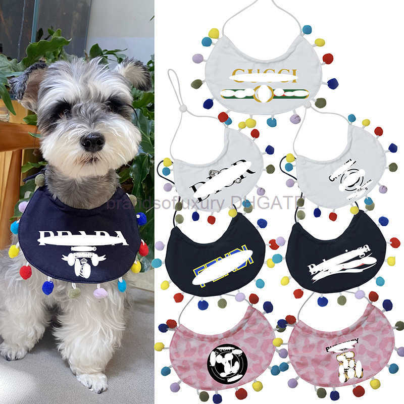 Pet dog scarf drool bib knitted ball