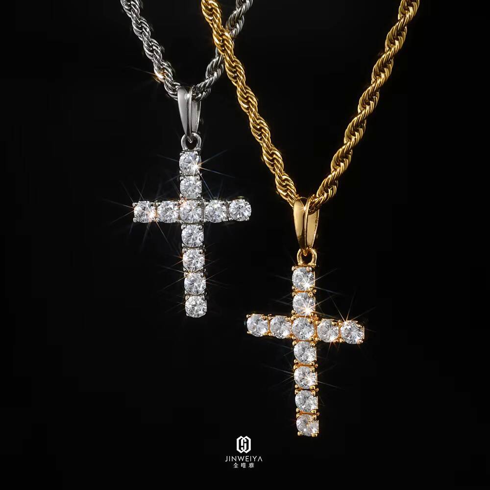 Moissanite Pendant Hiphop Vvs Moissanite Silver Custom Vvs Diamond Cross Chain Pendant Mens Luxury Pendant