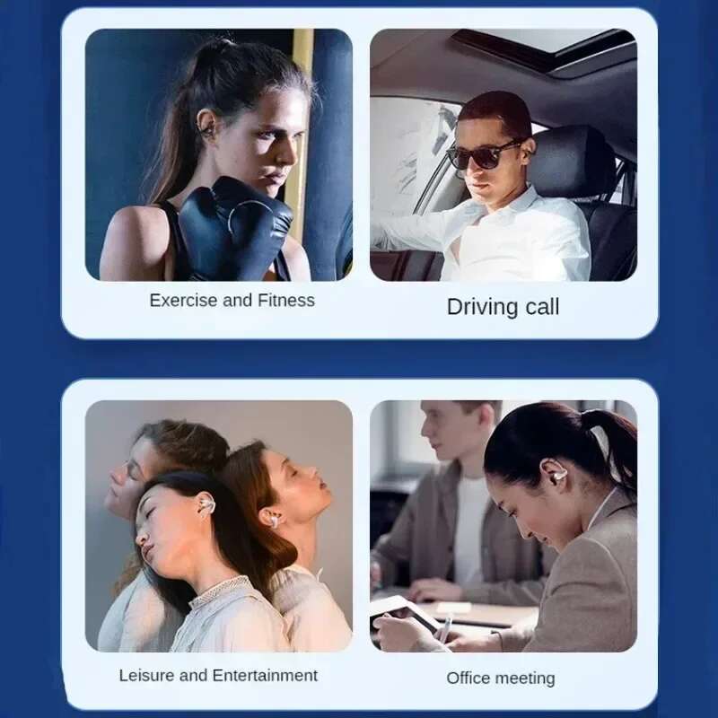NEW Bluetooth 5.3 Wireless Bone Conduction Headphones T75 Clip Ear Music Noise Canceg Headset HD Call Sports Gaming Earphone