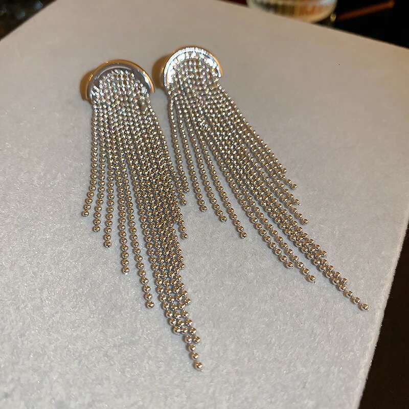 New Gold Plated Sier Bead Chain Tassel Long Shell Butterfly Ear Wire Earring Clasps Handmade Drop Earrings