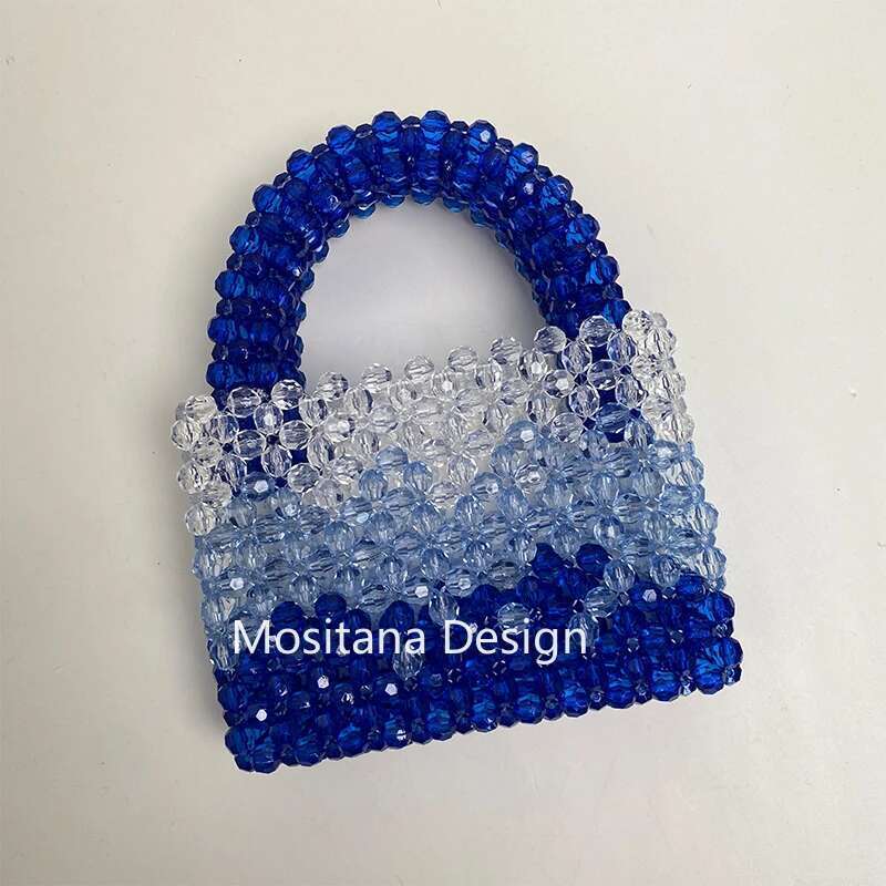 Fashion Colorful Gradient Handmade Acrylic Wrapped Woven Flap Women's Shoulder Bags Summer Senior Handbag Designer