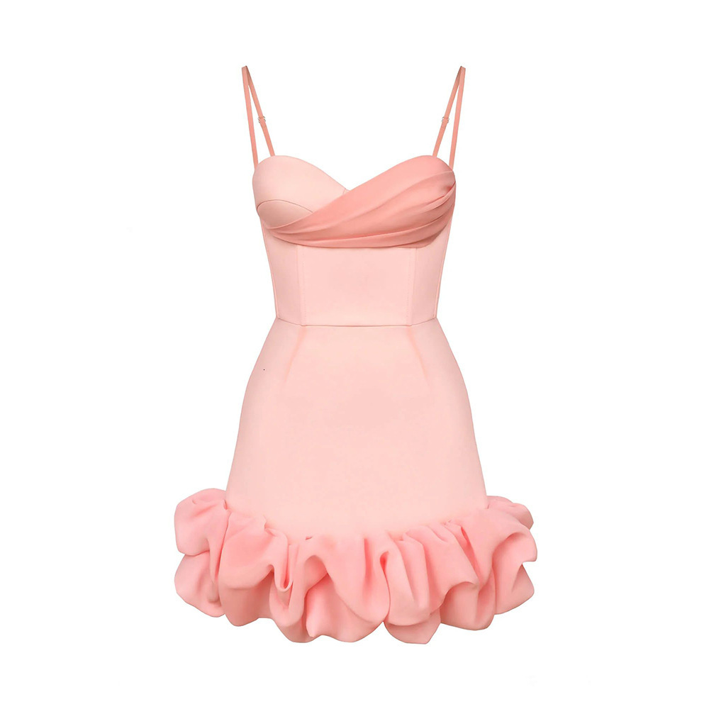 25 Womens Summer New Sexy Pleated Skirt Suspender Dress Slim Fit Temperament Dress Short Skirt