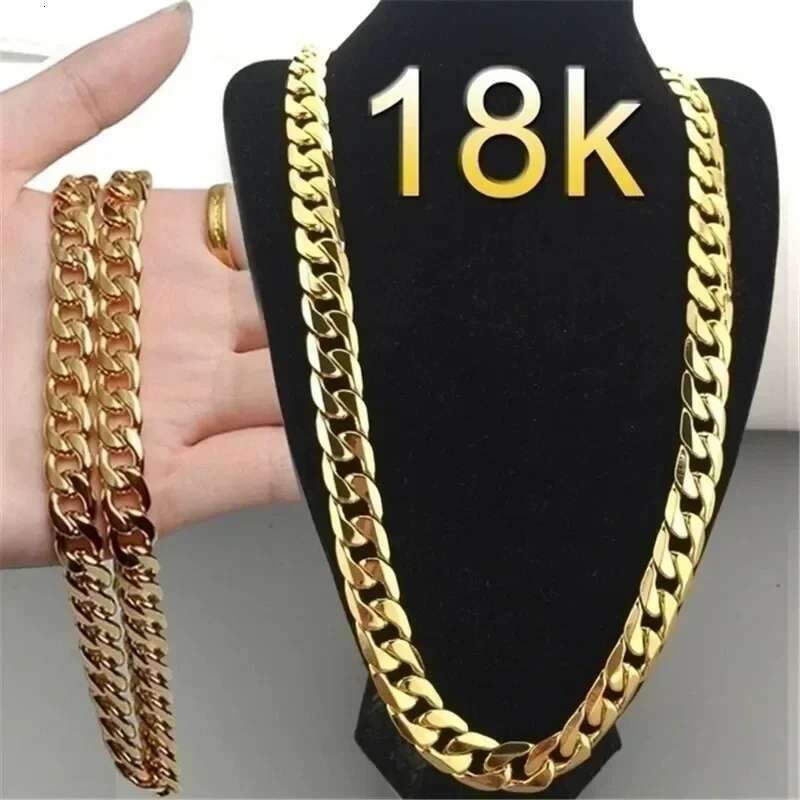Special offer gold Necklaces Stamp Sier color Classic 8MM sideways chain for Men woman fine Jewelrys Wedding party