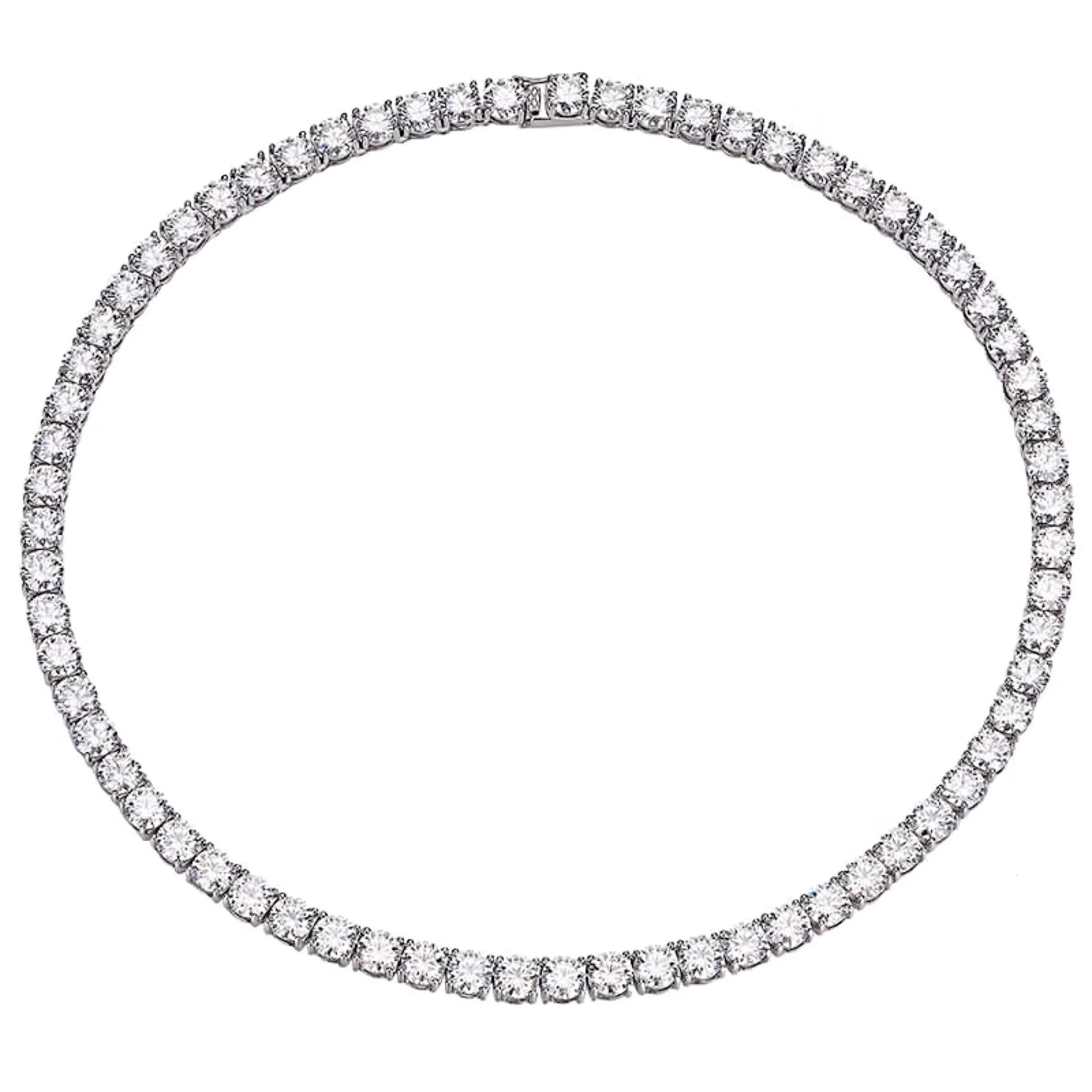 Moissanite Tennis Chian Silver925 With 18K Gold Plated D Color VVS Moissanite Diamond Chain Necklace Fashion Tennis Style