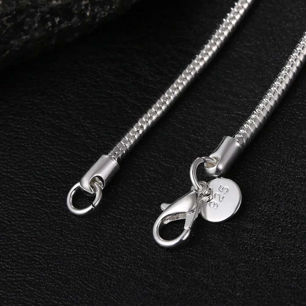 40-75cm Sterg Sier 1MM/2MM/3MM solid Snake Chain Necklace For Men Women Fashion Jewelry for pendant
