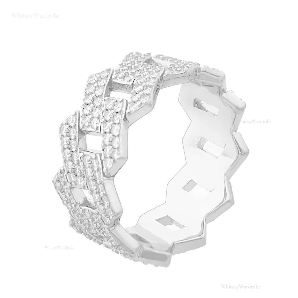 Wholesale RTS Fine Jewelry High Quality VVS Moissanite Sier Ring for Women and Men Passes Dia Test