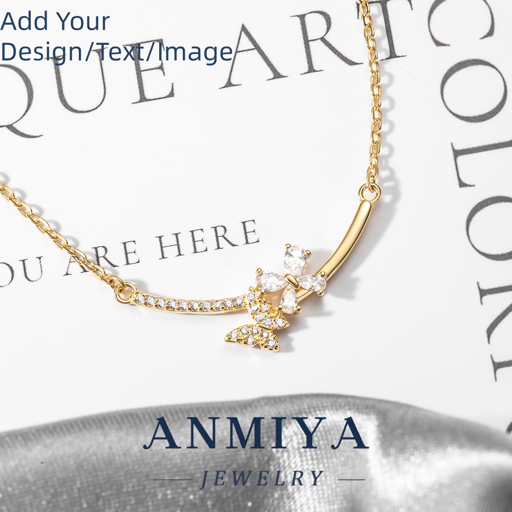 Custom Trendy Anti-Oxidized Silver Jewelry Adjustable 925 Necklace with Butterfly and Floral Flower Pendant for Daily Accessories