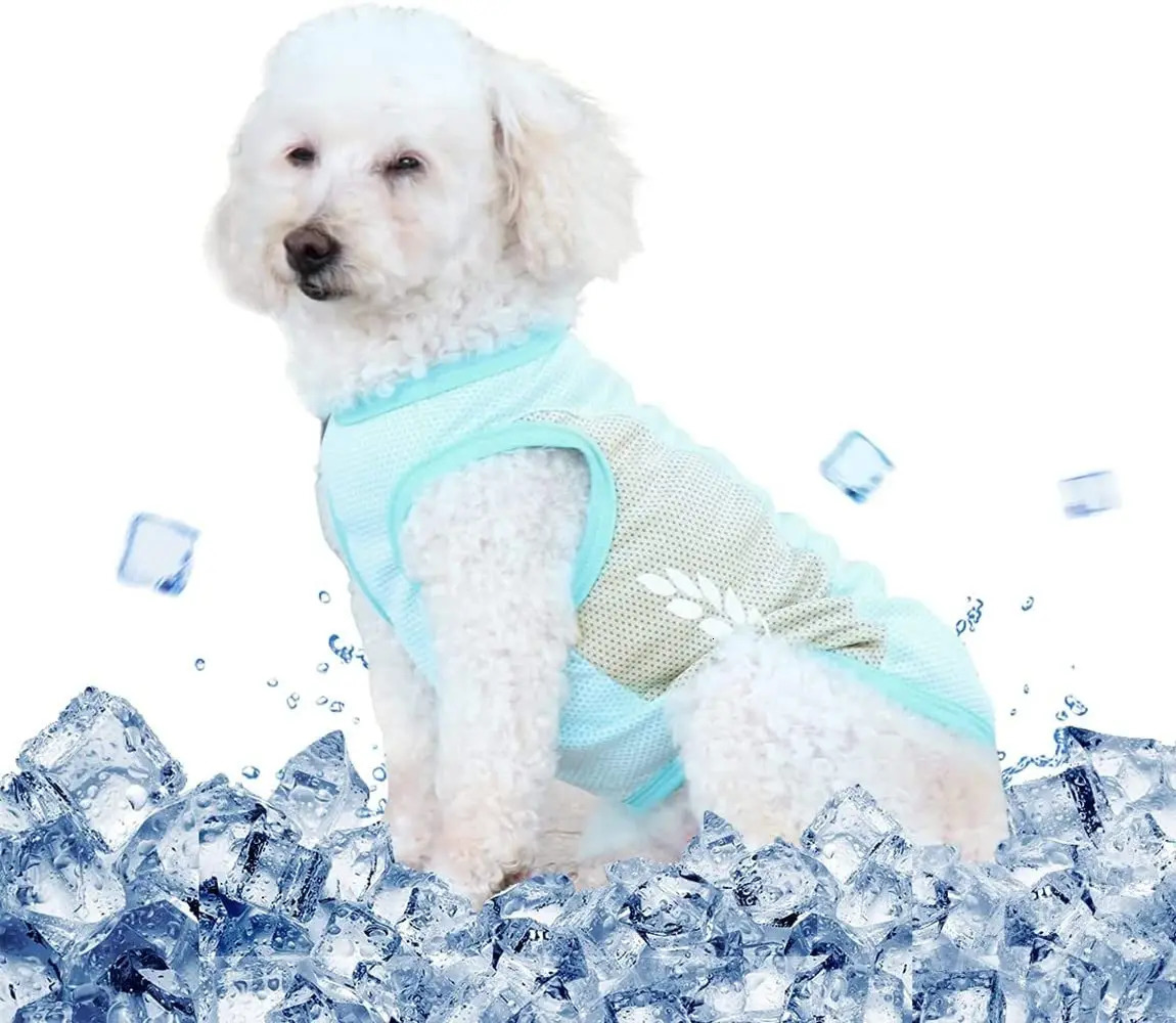 Dog Cooling Vest Lightweight Dog Ice-Cooling T-Shirts with Reflective Strip Puppy Summer Breathable Clothing 250402