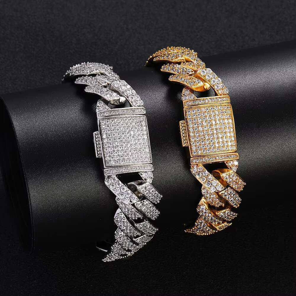 Factory Various Styles Dia Moissanite Crystal Zirconia Cuban k Chain Necklace Hip Hop Bracelet