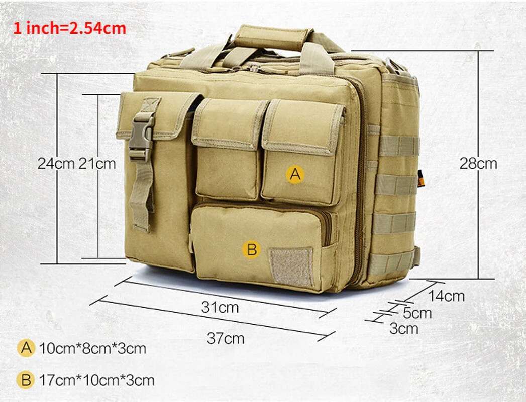 Military Tactical Molle System Messenger Shoulder 15.6 Inch Laptop Bags Handbags Briefcase Outdoor Camera Bag Satchels