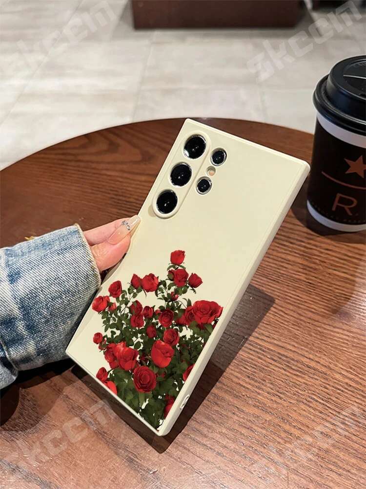 New Retro Fashion Rose Phone Case For Samsung Galaxy S23 S24 Ultra S22 Plus S20 FE A15 A35 A50 A51 A54 A55 A71 A72 A73 Cover