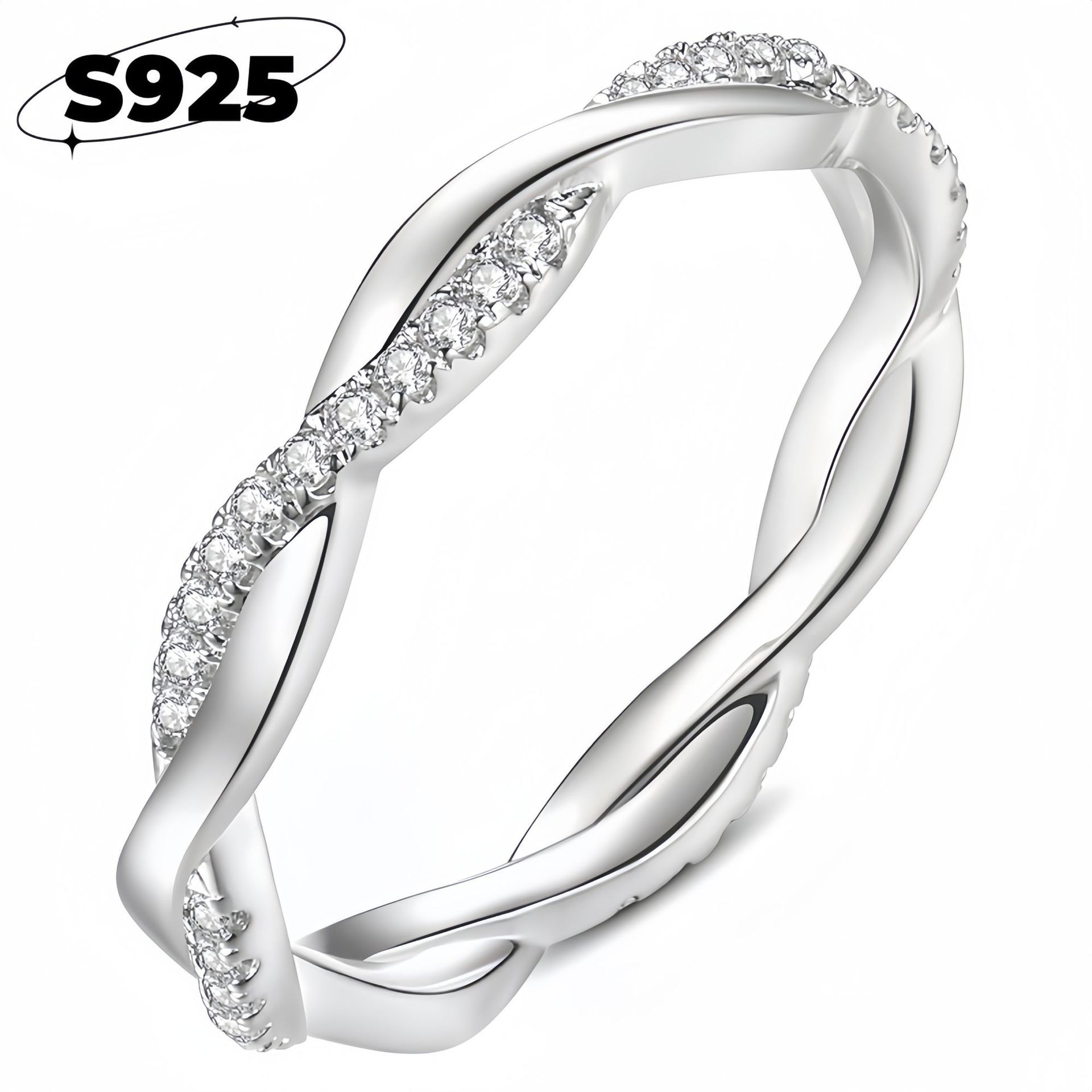 2025 moissanite rings for women luxury rings designer for women 925 silver High end niche half diamond ring made of pure silver Simple Zircon Index Fi - view 7