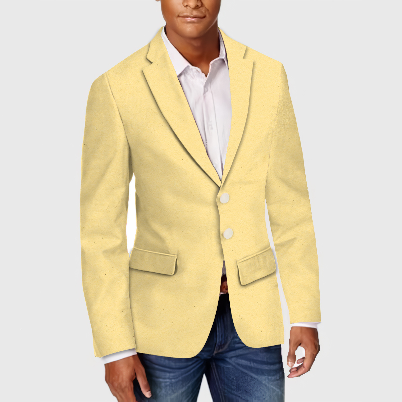 Mens spring top commuting casual printed double button suit jacket mens plus size British suit