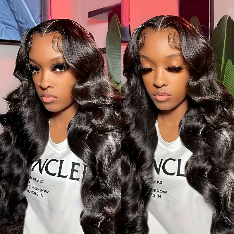 200 Body Wave Wig 13X4 Human Wigs Pre Plucked With Baby Hair 200% Density Lace Front For Women Natural Color