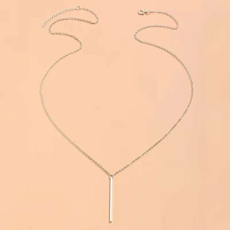 New 60cm Pure Sterg Sier Long Necklace Curb O-Chain Choker pendant Bar Shaped Necklaces Women Girls Gift Fine Jewelry