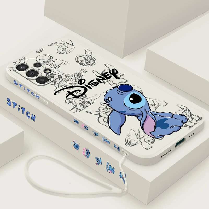Lilo & For Samsung A72 A54 A53 A52 A42 A34 A32 A25 A24 A23 A22 A15 A14 A13 A12 Liquid Left Rope Phone Case