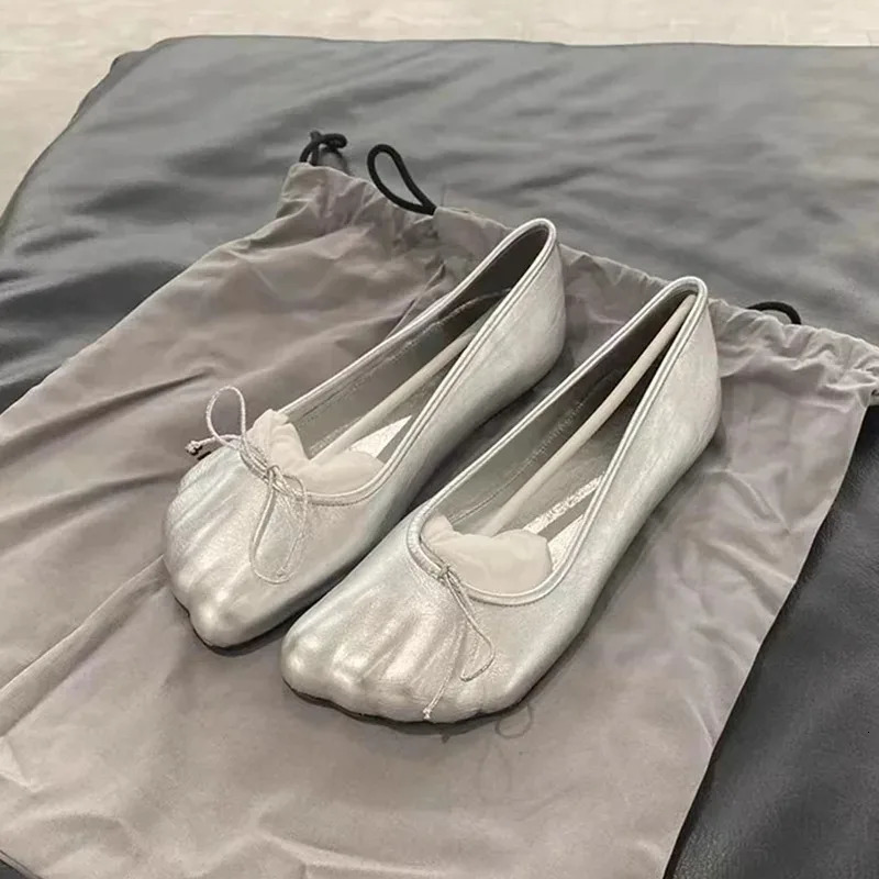 Flat Leather Ballet Shoes Ladies Spring And Summer Comfortable Soft Soled Shoes For Dancing On Light Casual Shoes 251106