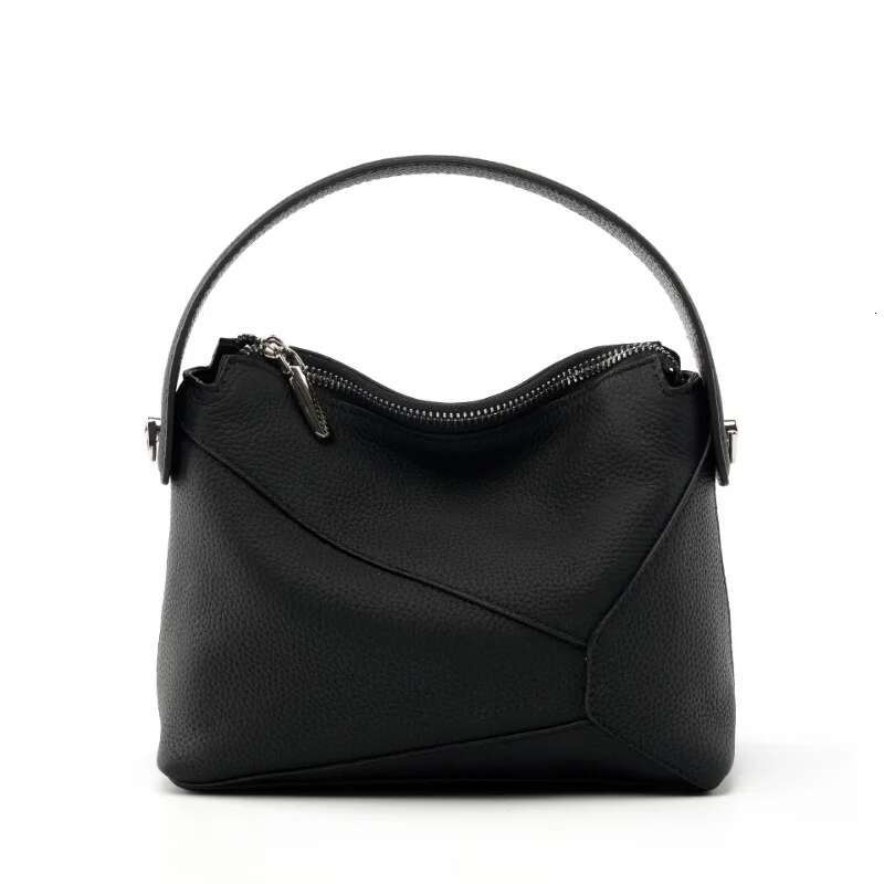 Top Layer Cowhide Geometric Pillow 2025 New Genuine Leather Commuter One-Shoulder Crossbody Bag Fashionable Ladies Handbag