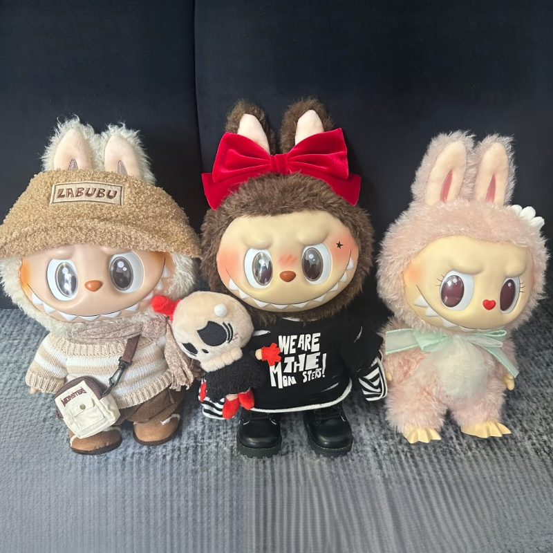 High Quality 38Cm Big Labubu Vans Vinyl Plush Doll Series Cute Dress Be Latte Jump For Joy Time To Chill Let's Checkmate Valentine's Day Lim