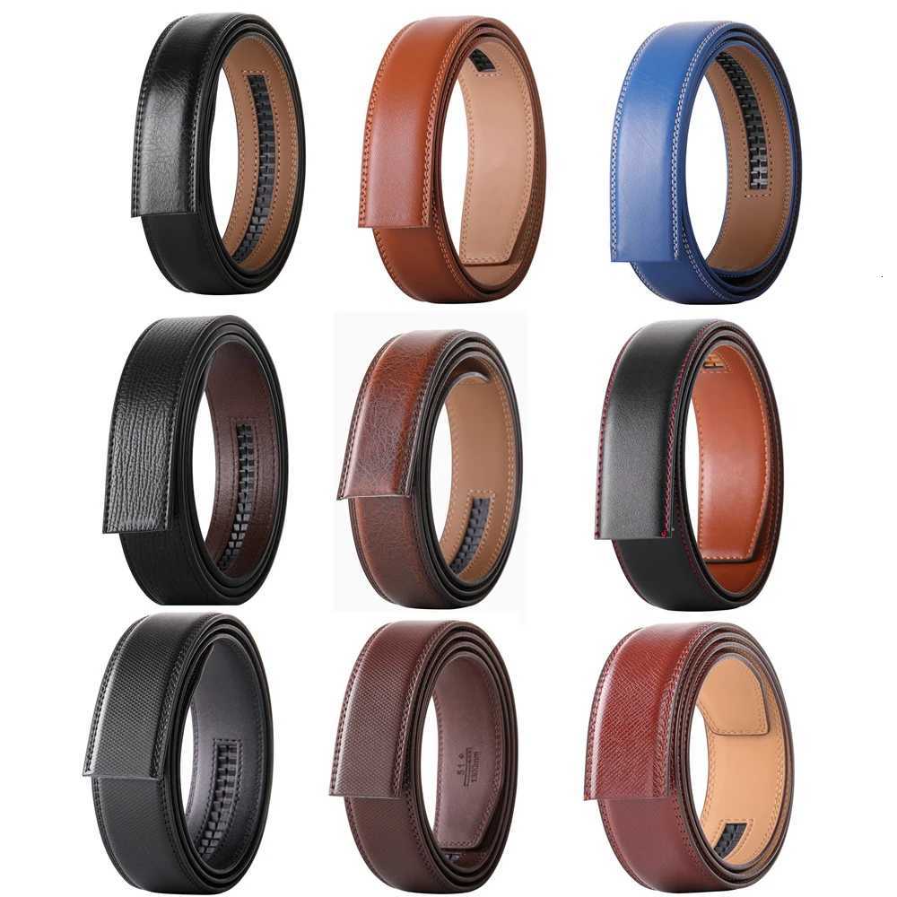No Buckle 35cm Width Cowskin Genuine Leather Belt Men Without Automatic Buckle Strap Male Black Brown Blue Gray White B509XJ251106