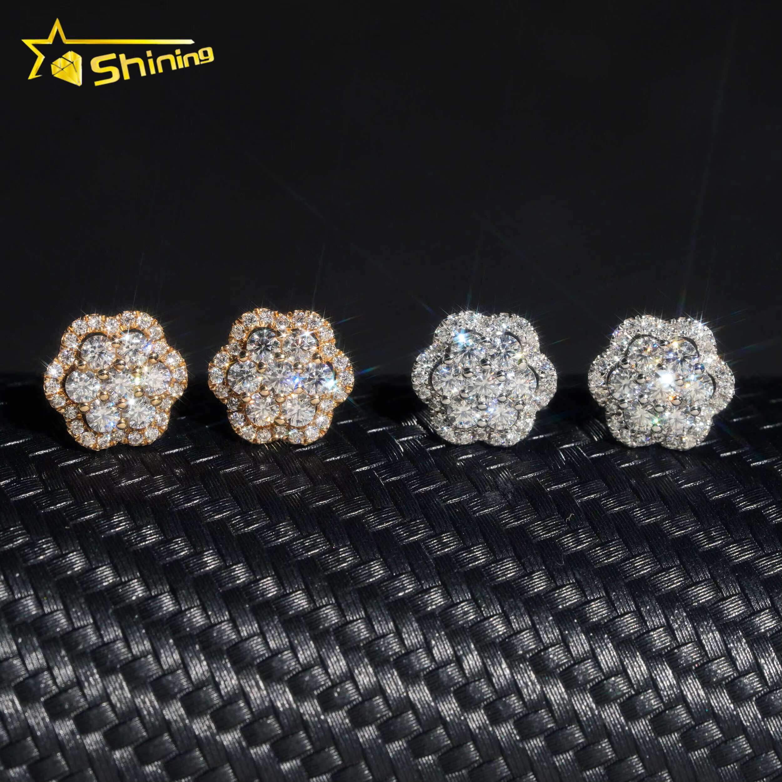 Ready to Ship 10K Solid GRA Stud Earrings Moissanite Gold Jewelry