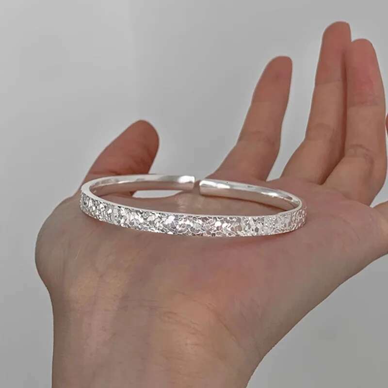 New Shiny Bone Bangles Female Sliver Color Party Accessories Glisten Cuff Bracelet for Women Wedding Gift