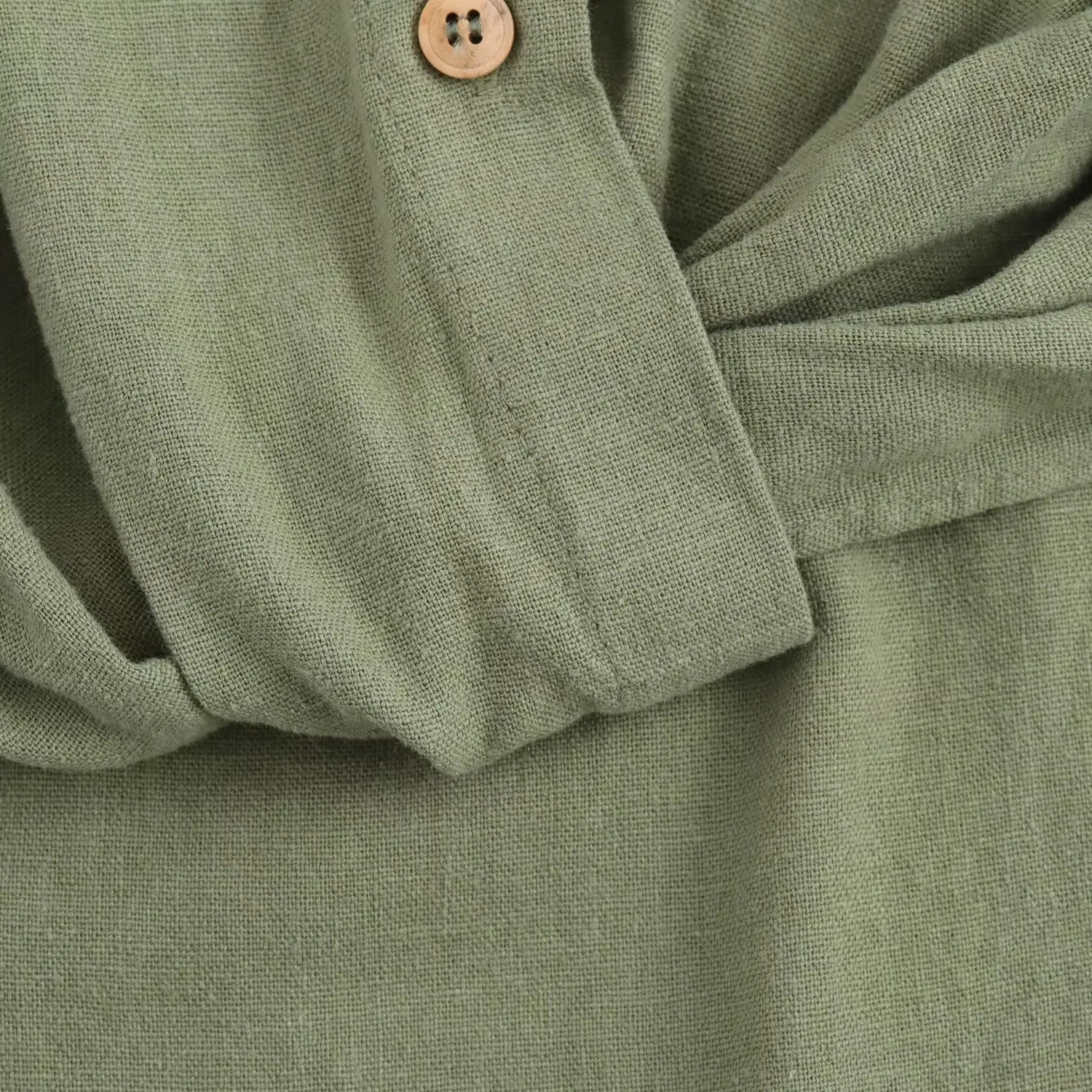 Europe and the United States wind solid colour loose womens linen shirt long-sleeved button up chic blouse womens fashion 250402