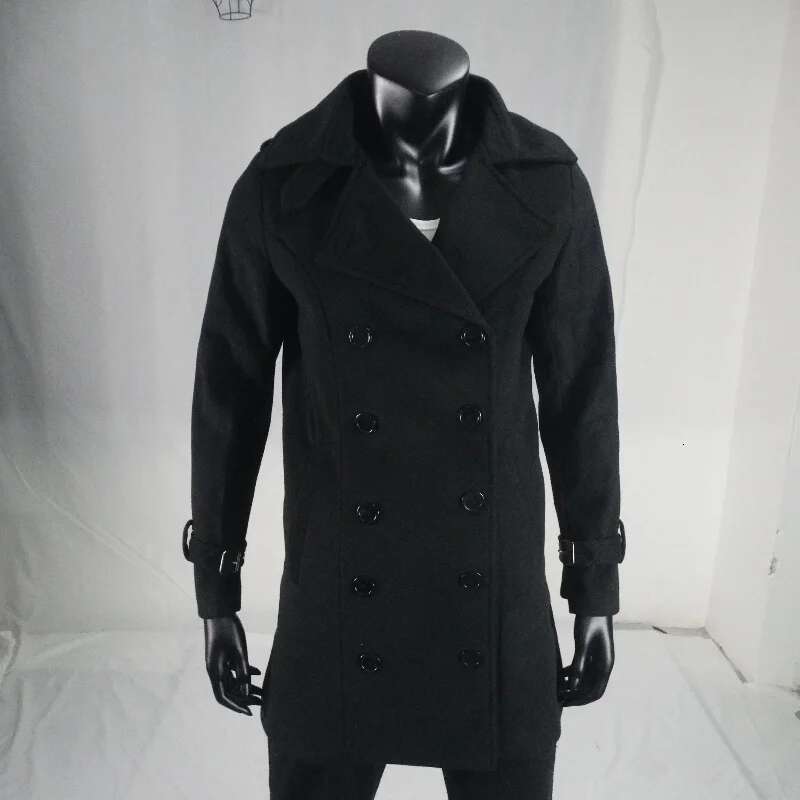 Winter Women's Woolen Jacket Double-Breasted Flap Lapel Ed Top Coat Slim-Fit Elegant Personalized Outerwear S-3Xl Solid Color