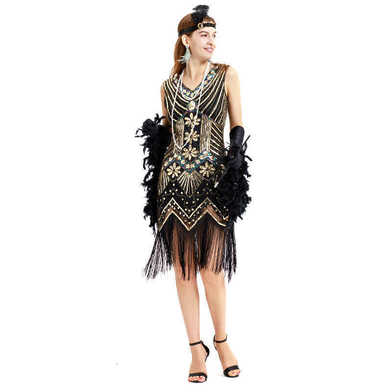 1920s Vintage Gatsby Heavy Beading Sequins Tassel Dress European and American Hot-Selling Dropshipping Women's Clothing