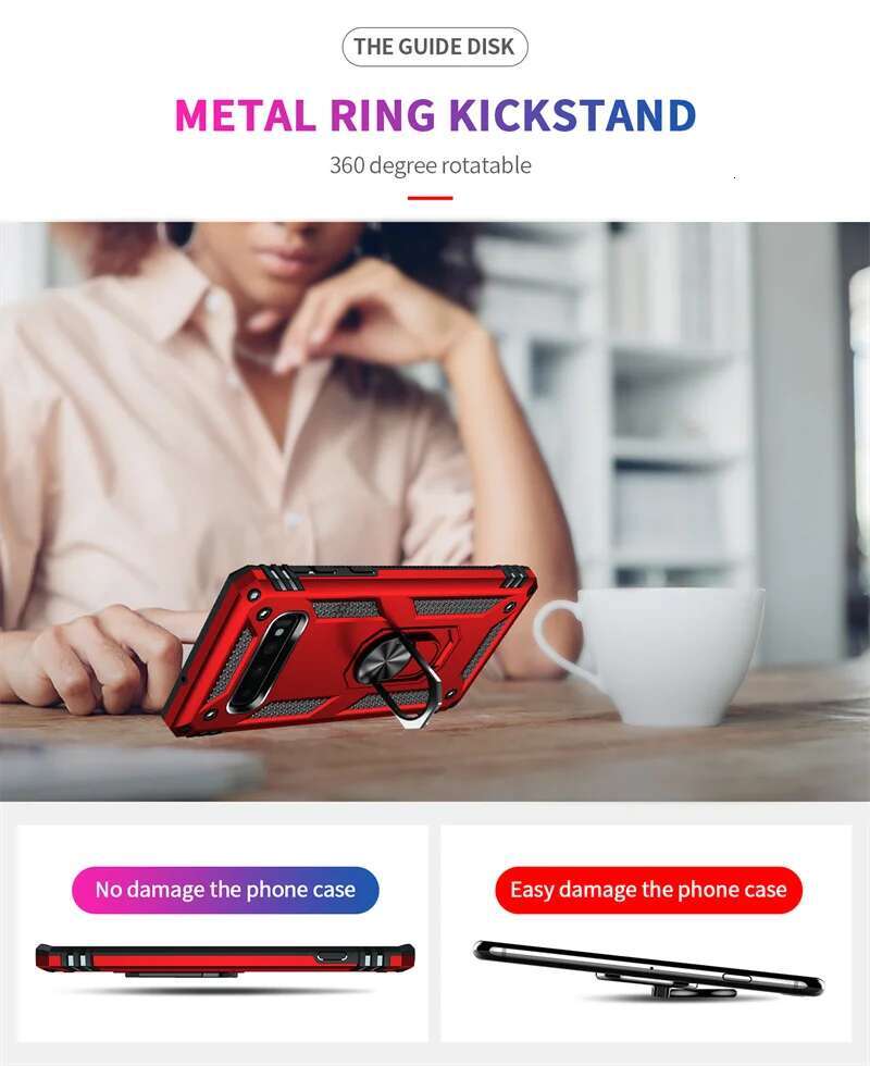 Galaxy S8 S9 S10 Plus Armor Magnetic Ring Holder Kickstand Phone Case For Samsung S7 S10E Note 8 9 Back Cover