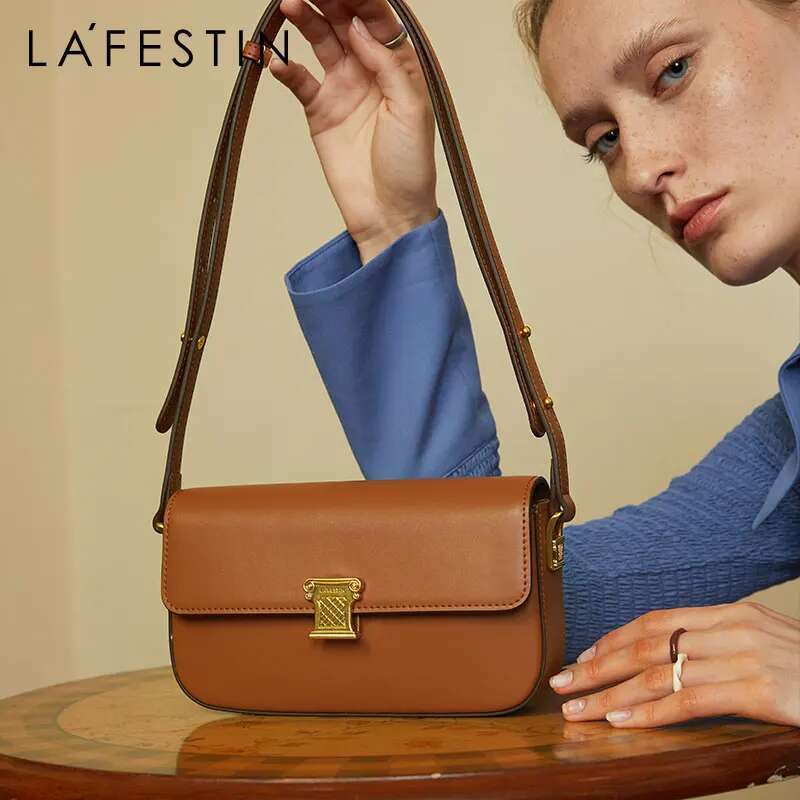 LA FESTIN 2023 New Shoulder Crossbody Handbag Women Leather Small Square Bag Ladies Popular Designer Fashion Bags