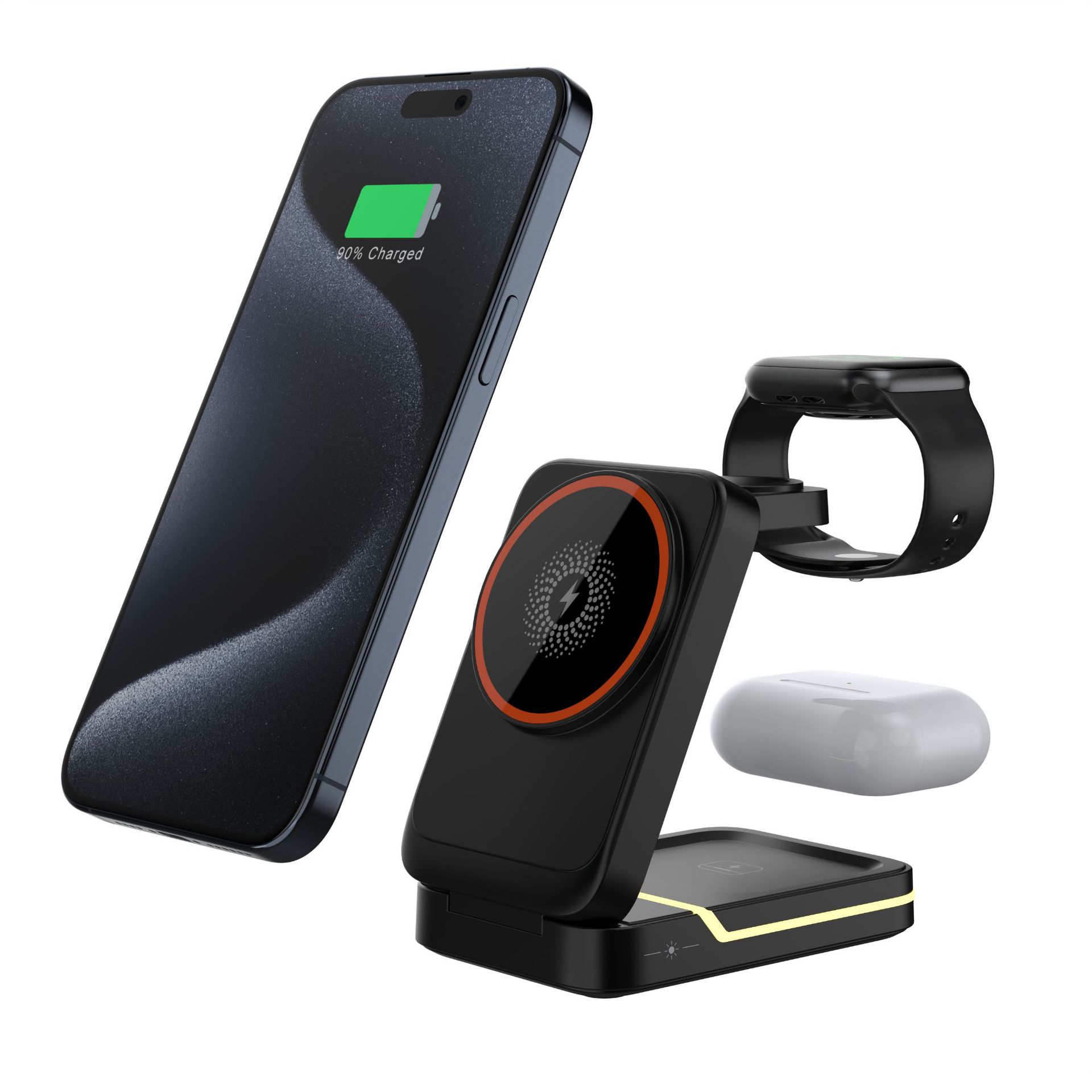 Magnetic Wireless Charger - Multi-Functional Desk Lamp with Folding Design