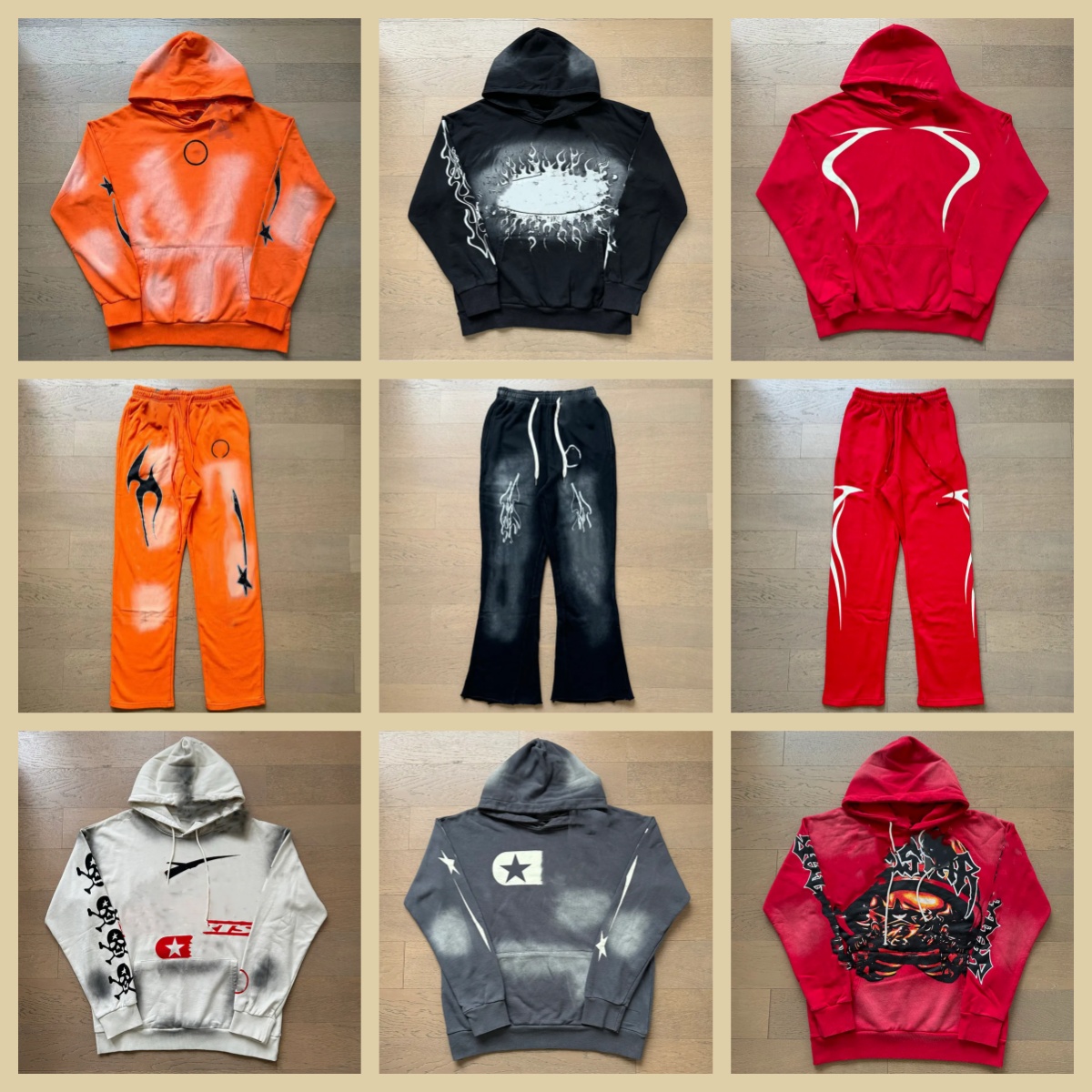 Men's Hoodies Designer Hoodies Y2k Letter Print Hip Hop HS Wash Water Heavy Diamond Set Casual Hoodie Size S XL