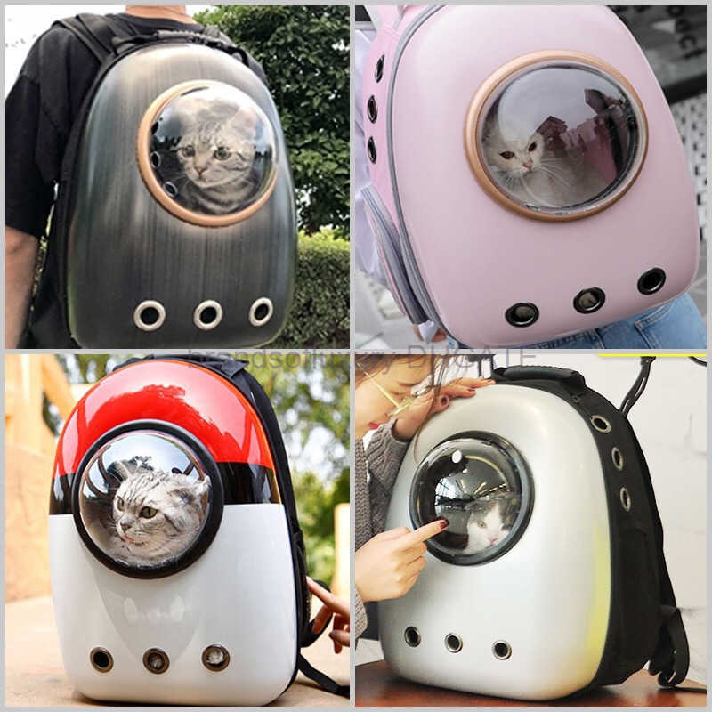 Cat bag for outdoor use portable porous breathable pet bag casual simple backpack space bag cat supplies eggshell bag