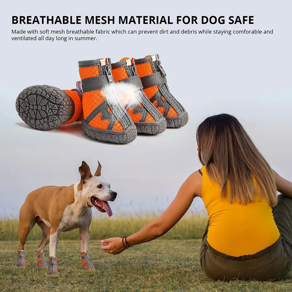 Anti Slip Dog Shoes Waterproof for Small Dogs Chihuahua Shoe Protector Dog Boots Puppy Hiking Shoes Breathable Mesh Pet Booties 250402