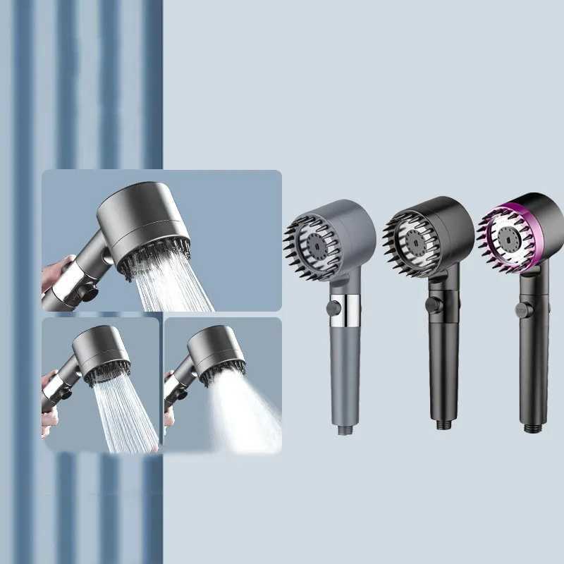 Portable shower filter three modes of water output showerhead head massage bathroom accessories one click water stop knobs heads C251220