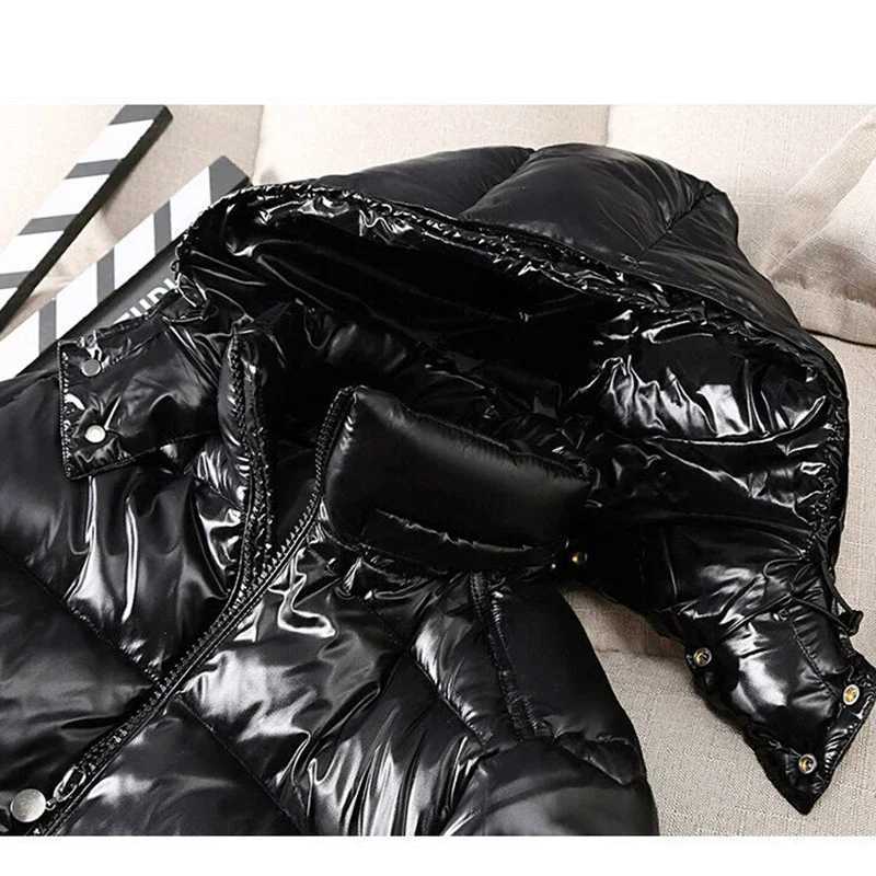 Warm Black Waterproof Jackets Man Down Coats Plus Size Men Parkas Puffer Jackets Mens Bubble Padded Parkas Solid Detachable Hat X251106