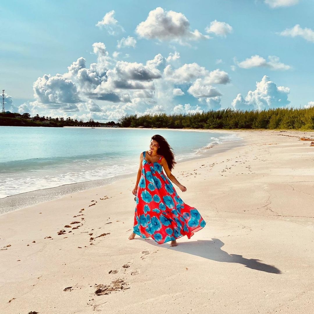 2025 Summer New Womens Dress Bohemian Printed Sleeveless Strap Skirt