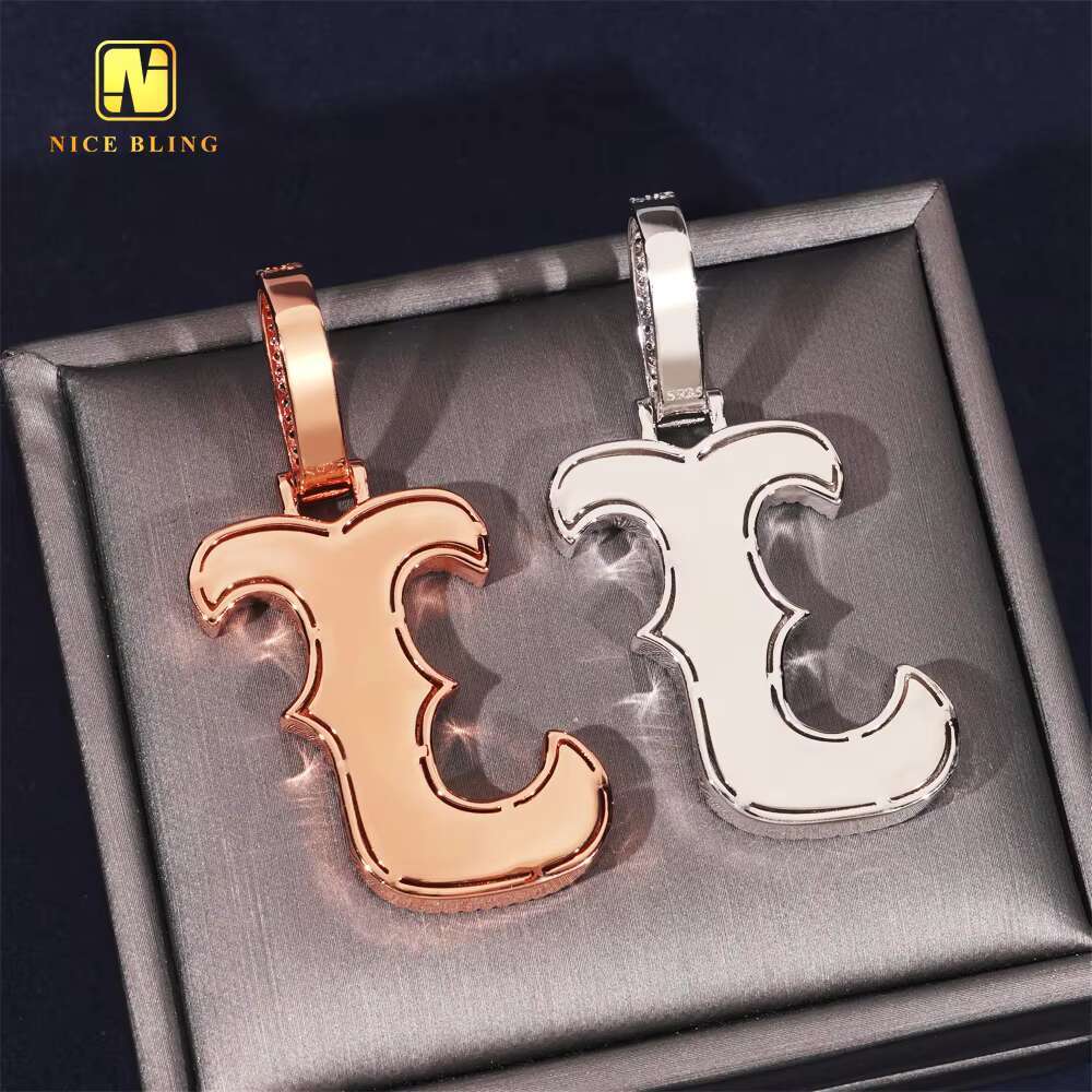 GRA Certificate Hip Hop Jewelry Initial Pendant Custom Iced Out 925 Silver VVS Moissanite Diamond Charm Letter J Fine Pendant