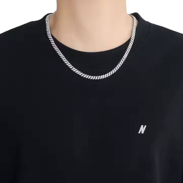 12MM Cuban Link Chain 925 Silver Moissanite Diamond Iced Out Hip Hop Fashion Necklace High Quality Silver Jewelry for Men