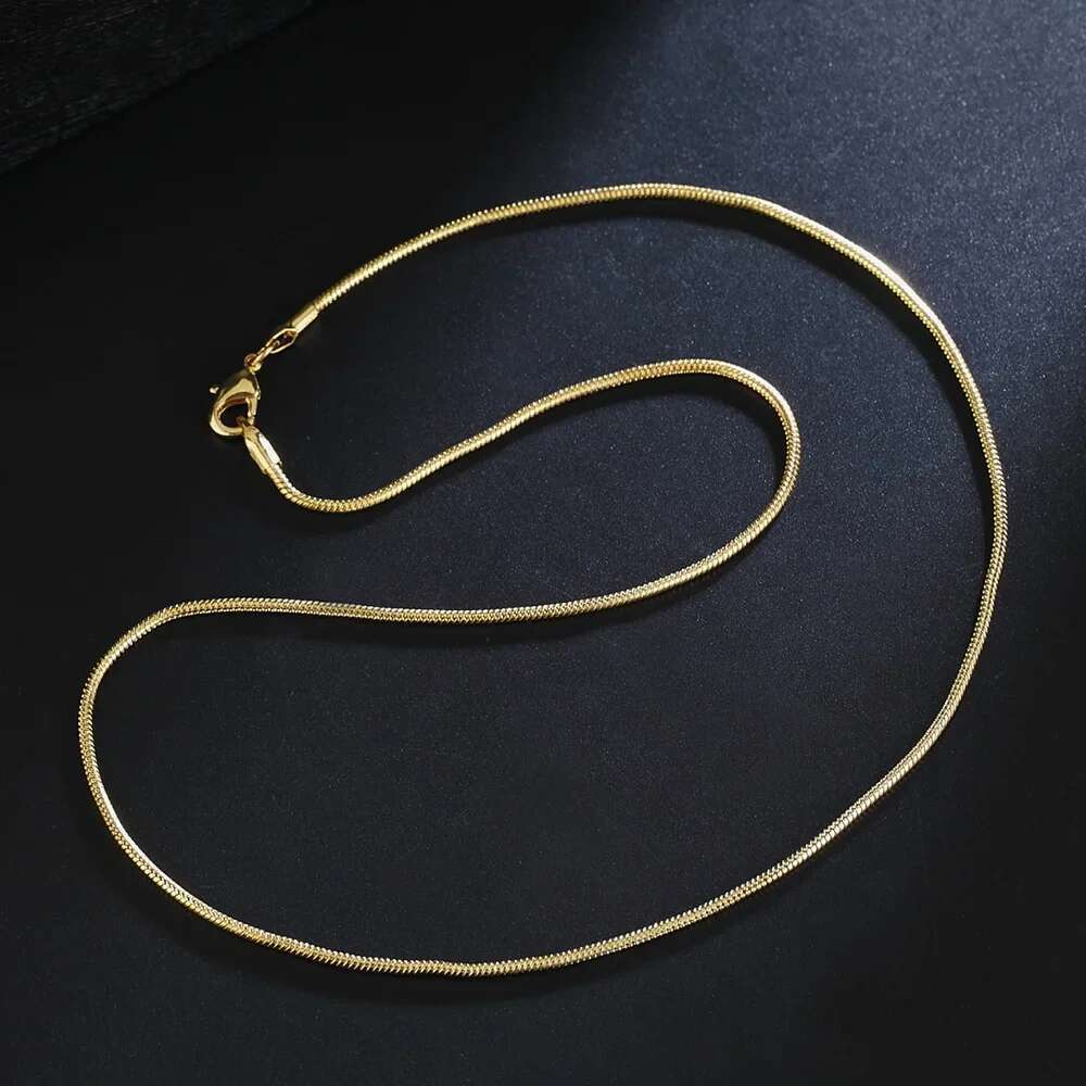 New Sterg Sier 1MM Snake Chain gold color Necklaces 16/18/20/22/24/26/28/30 Inches Women Men Jewelrys Gifts
