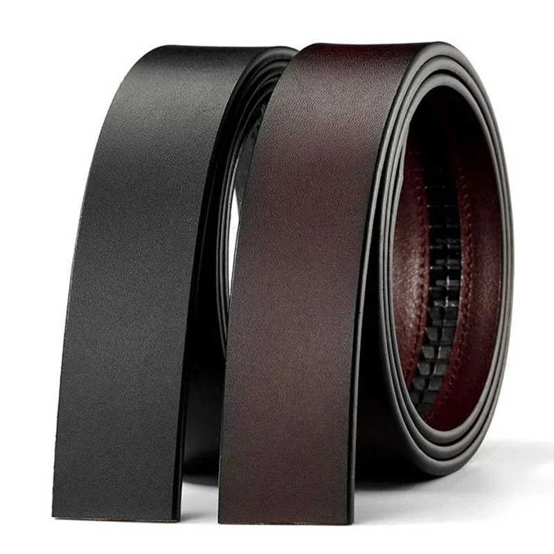 100 Real Cow Genuine Leather Belt No Buckle for Automatic Buckle Vintage Belt Body 350 cm Width Black Brown CowskinXJ251106