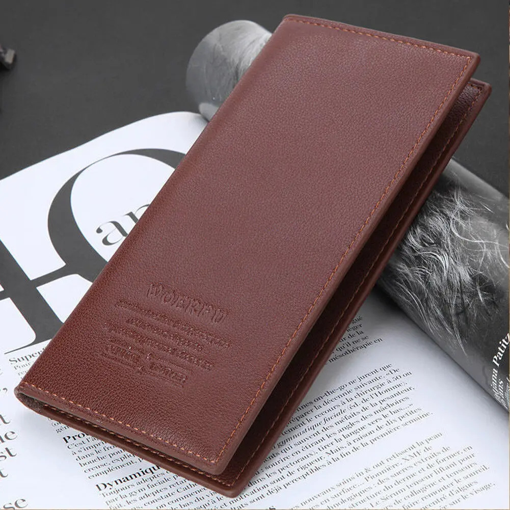 Soft PU Leather Long Wallet With Multiple Card Slots Classic Credit Card Holder Slim Durable Men Bifold Cash Purse 251105
