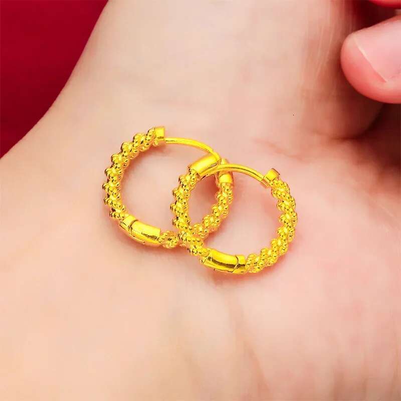 Real Twist for Women Girlfriend Wedding Birthday Gift Gold Color Earrings Fine Jewelry Gifts Not Fade